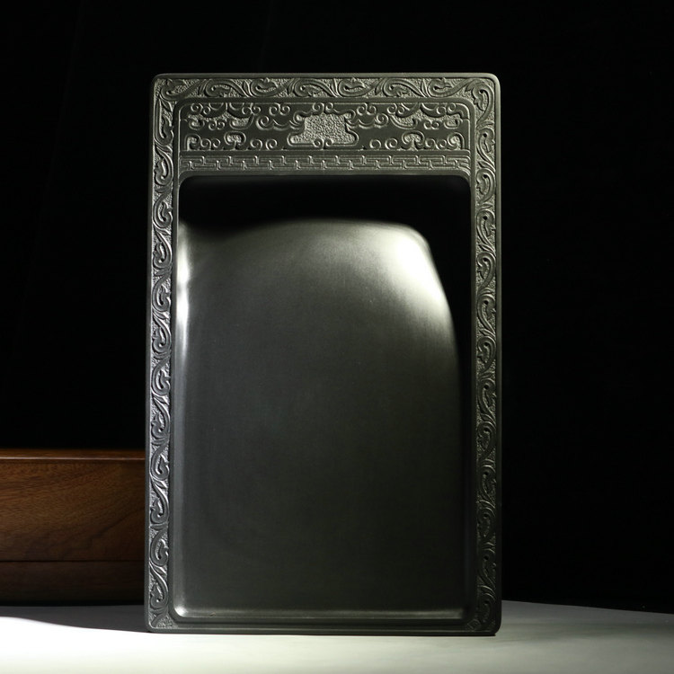 手工雕刻传统文房四宝老坑歙砚黑龙尾砚台书法书画家用砚台包邮