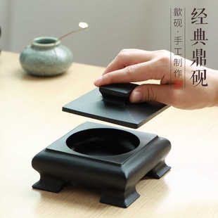 天然原石金星砚石非遗鼎砚歙砚文房四宝砚学生老师专业书画家用砚