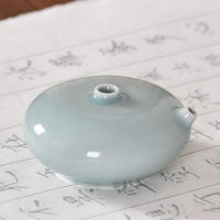 Huichang Ruiru Kiln celadon water drop, ceramic inkstone drop, calligraphy water basin, ink drop pot, Four Treasures of the study, Chinese painting inkstone drop thumbnail 3