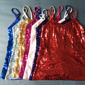 春夏装 上衣 亮片吊带背心女宽松显瘦打底衫 韩版 性感露背短款