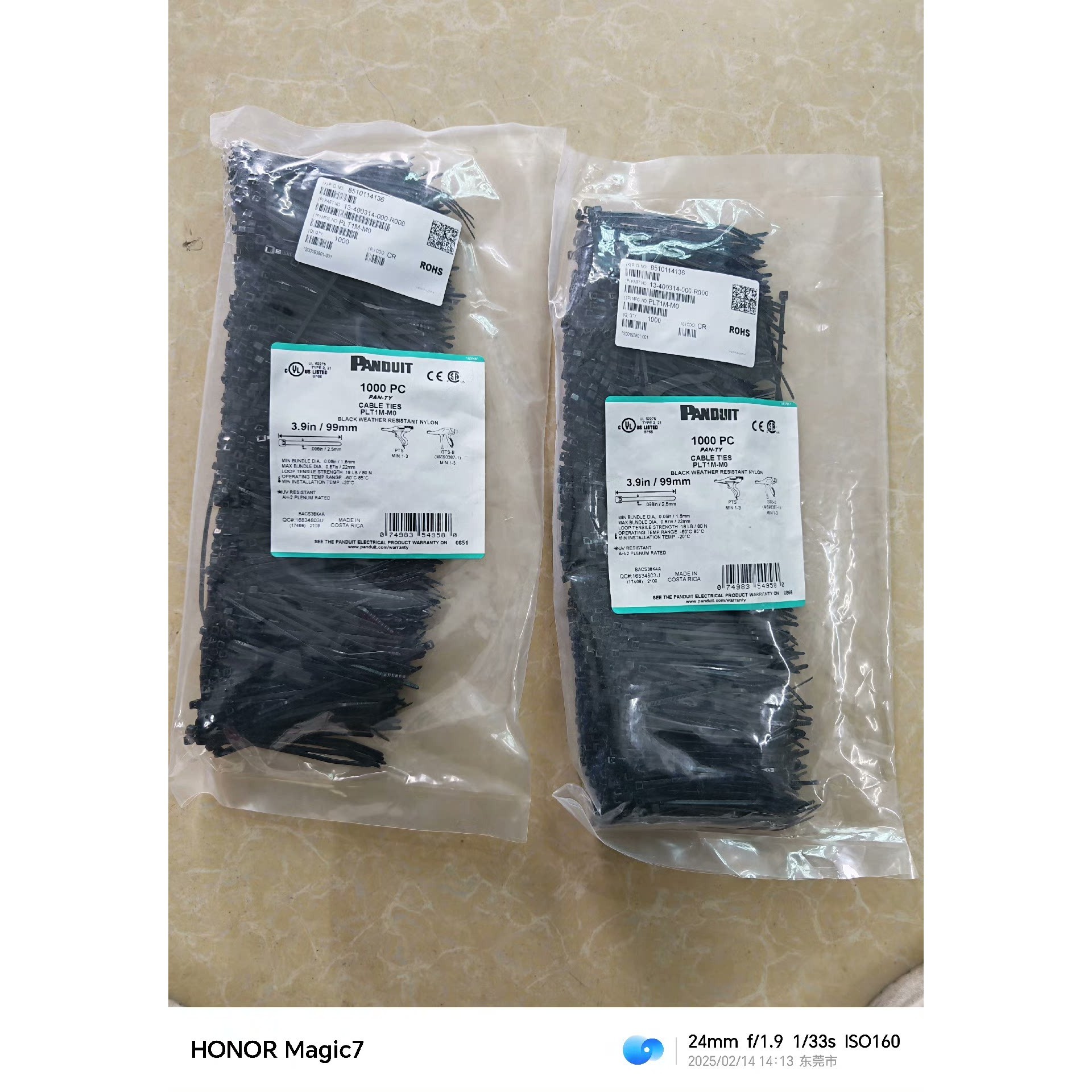 全新原装美国泛达 PLT1M-M0 原厂包装 黑色扎带 捆扎 备件/咨询