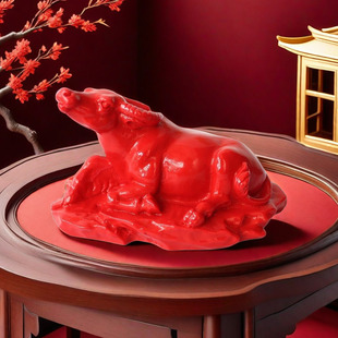 朱砂12生肖摆件亥子丑三会北方水局家用办公室风水用品工艺品