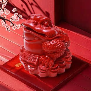 朱砂摆件招财金蟾家居风水摆设门面开业旺财聚财三脚蟾蜍装饰