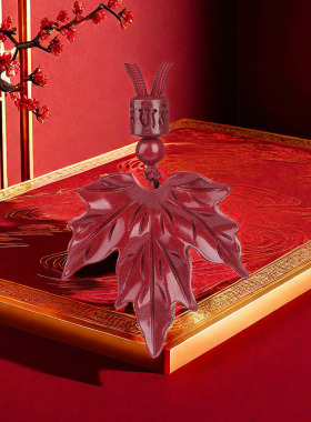 原矿朱砂六字真言吊坠深秋的枫叶项链一夜暴富男款挂件女款本命年