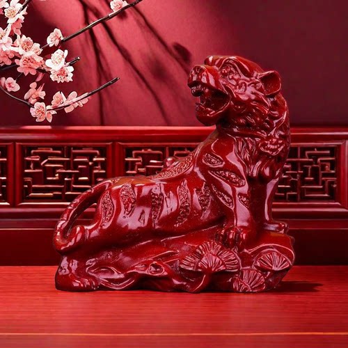朱砂老虎摆件紫金砂车摆件山上虎招财本命年玄关居家饰品
