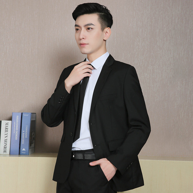 西服套装男士两件套韩版修身小西装职业商务正装修身新郎结婚礼服