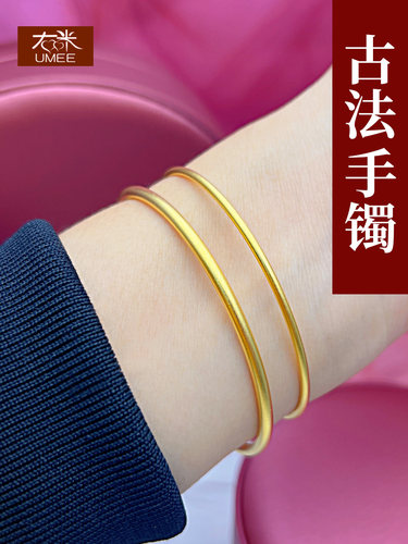 仿真手镯女古法镀黄金传承手镯