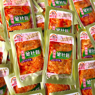 一碟香香辣红油金针菇开袋即食下饭菜麻辣素食休闲零食小吃小包装