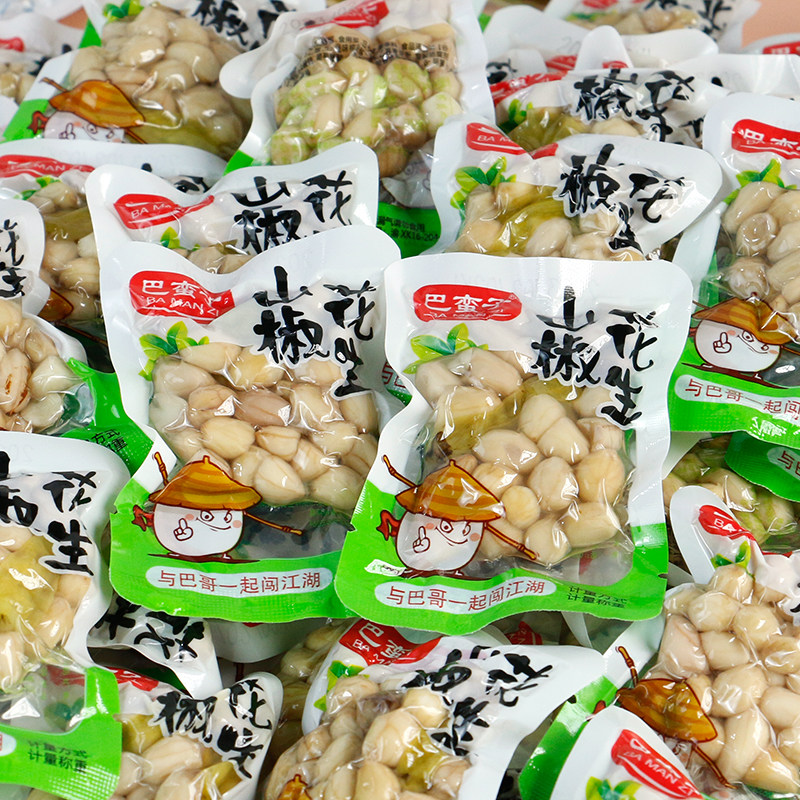 巴蛮子山椒花生500g泡椒花生小包零食休闲食品夜宵小吃下饭小食