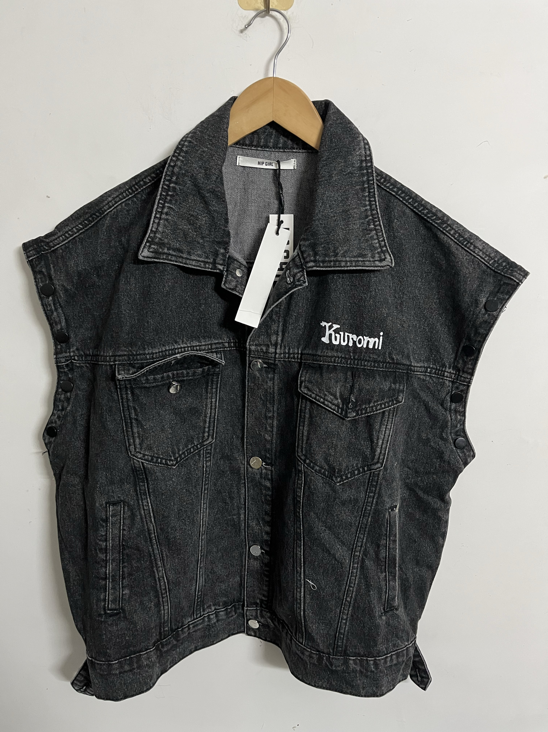 亏本清货外贸加肥加大码男装牛仔马甲背心可脱卸袖子潮牌男女同款