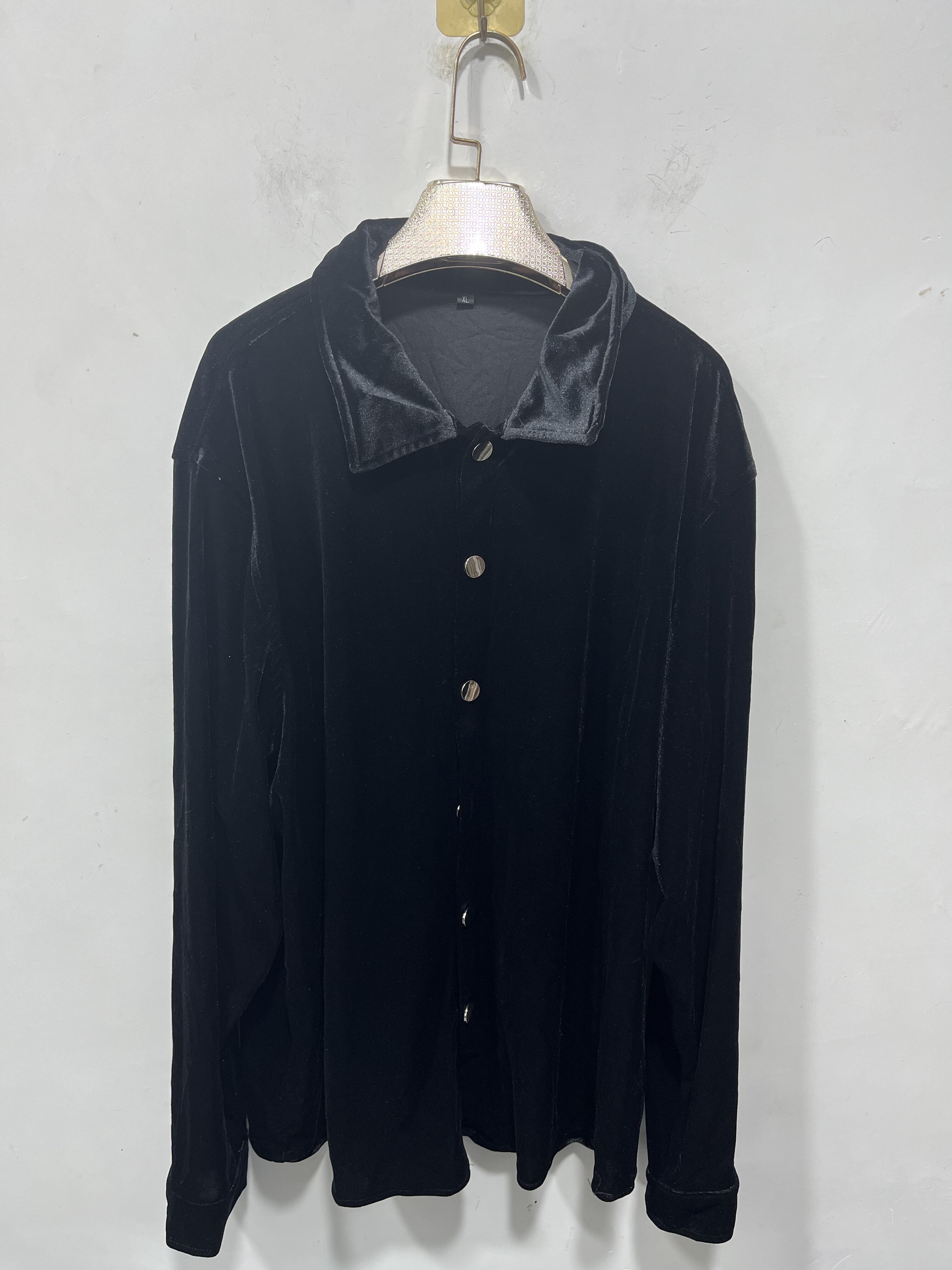 亏本清货春秋款加肥加大码男装丝绒衬衫外套宽松休闲长袖衬衣