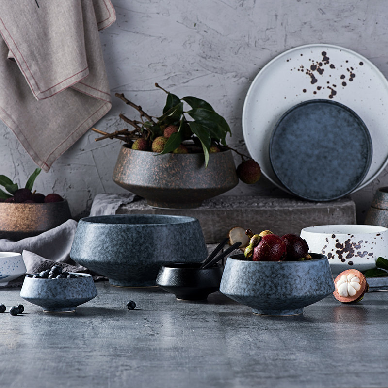 创意西式餐具陶瓷饭碗菜碗面碗汤碗复古大碗钵甜品碗沙拉碗小吃碗