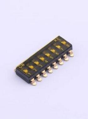 DSIC08TSGET 拨码开关 2.54mm 8位贴片平柄贴膜拨码开关 SMD-16P,
