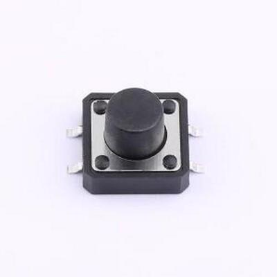 TS-1280SK 轻触开关 12*12*8mm 立贴轻触开关 黑色 弹力250gf 编