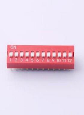 SMQS-12R-TP 拨码开关 间距2.54mm 平拨,凸起式12位拨码开关 - 原