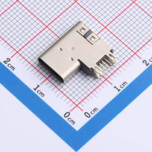 XUBF-0314-AS2602 USB连接器 USB C TYPE 14P母座 侧插板式 垫高2