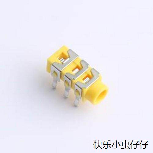 PJ-3135-Y 音频连接器(耳机) 3.5mm耳机座 黄色 插件