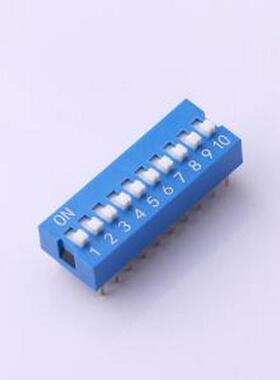 SMQS-10B-TP 拨码开关 间距2.54mm 平拨,凸起式10位拨码开关 - 原