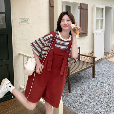 春季女装宽松卫衣背带裤两件套