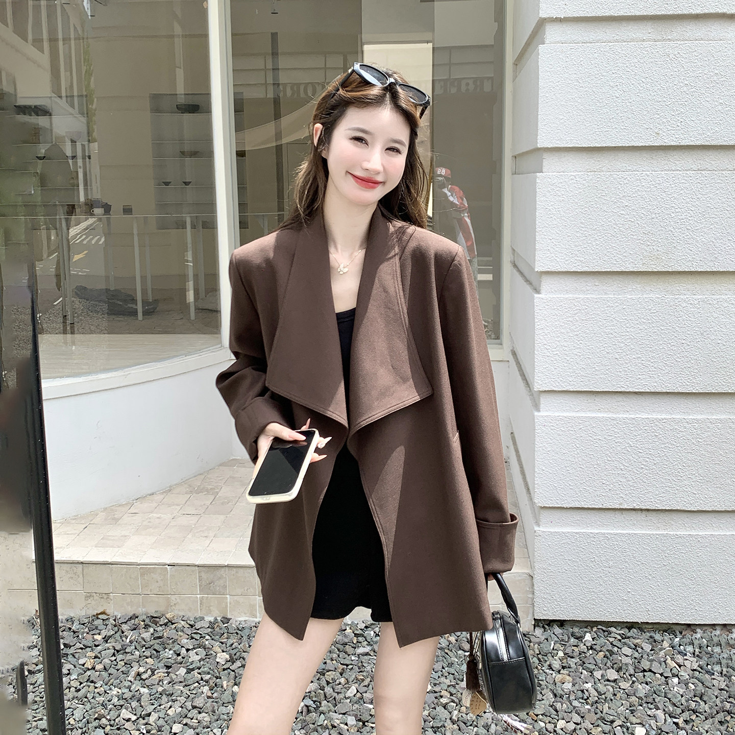 韩式职场百搭通勤风西装外套女2026早秋新款小个子随性松弛感西服