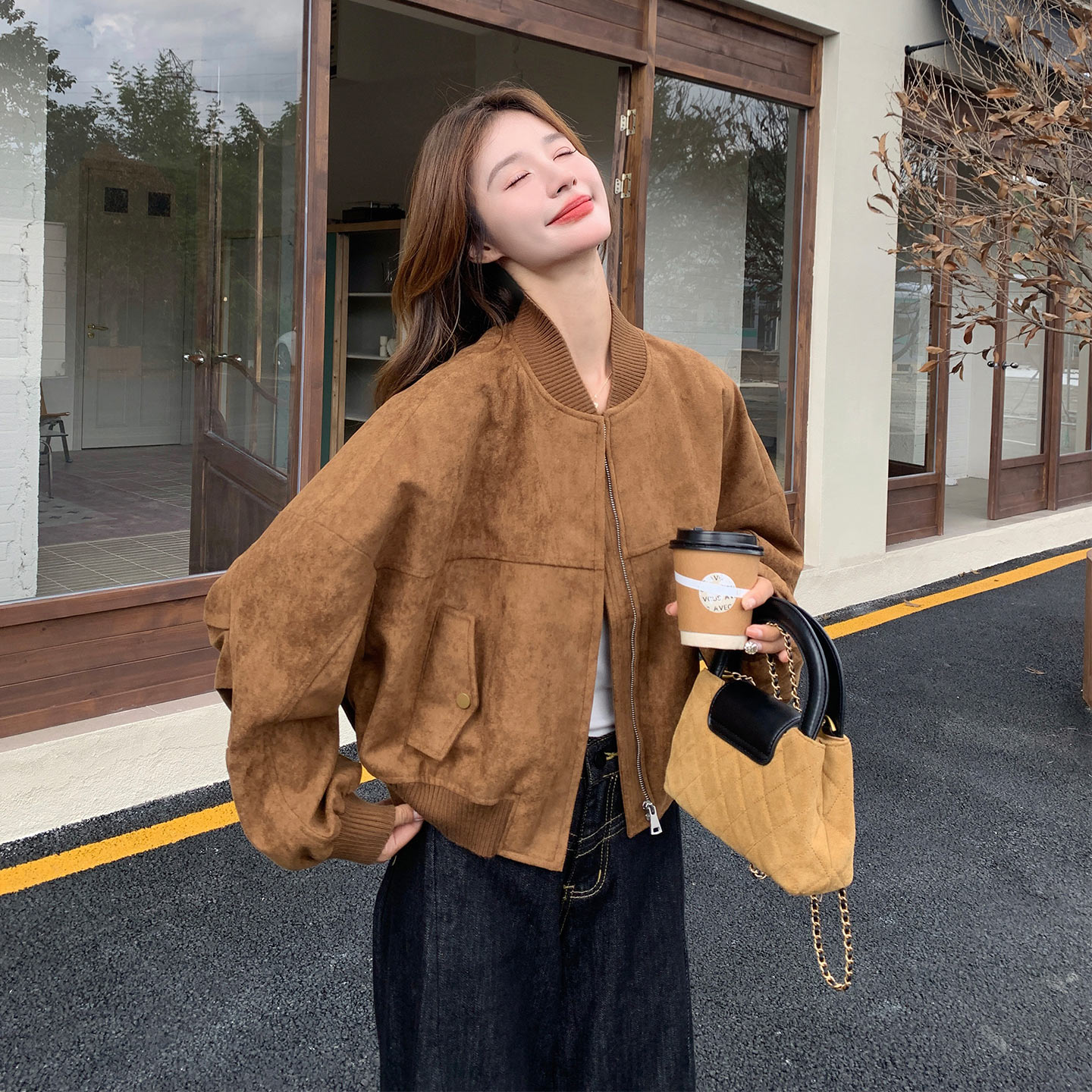 美式复古酷飒减龄学院风棒球服女2026新款秋日随性百搭松弛感夹克