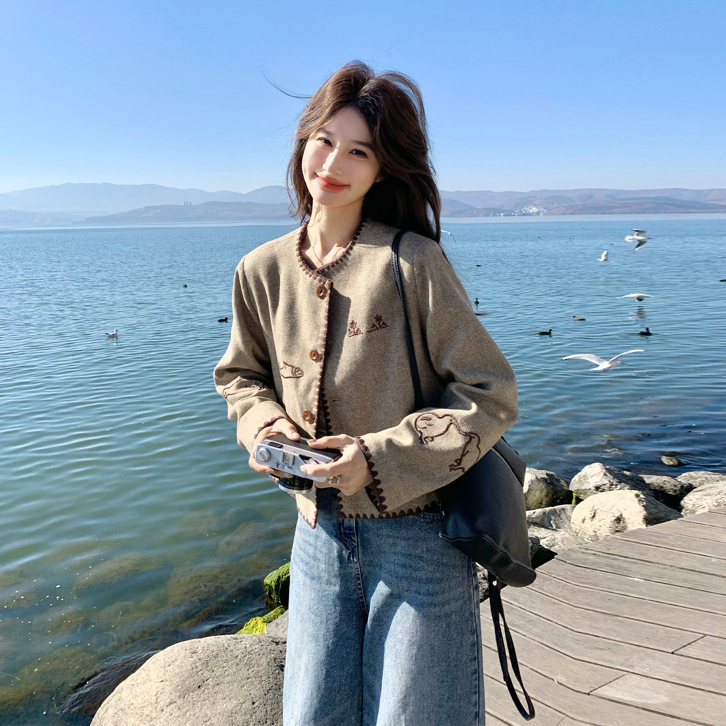 法式氛围感刺绣小香风外套女通勤百搭时尚减龄上衣2026年春天新款