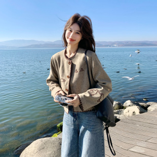 法式氛围感刺绣小香风外套女通勤百搭时尚减龄上衣2026年春天新款