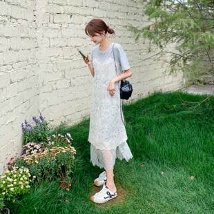 C325蕾丝拼接连衣裙218 238