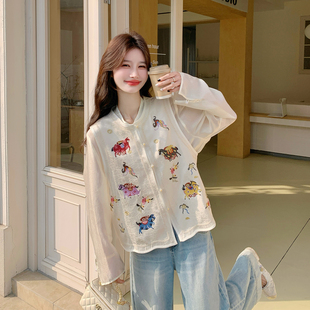 今年流行爆款新中式动物刺绣马甲套装女2026春新款国风内搭两件套