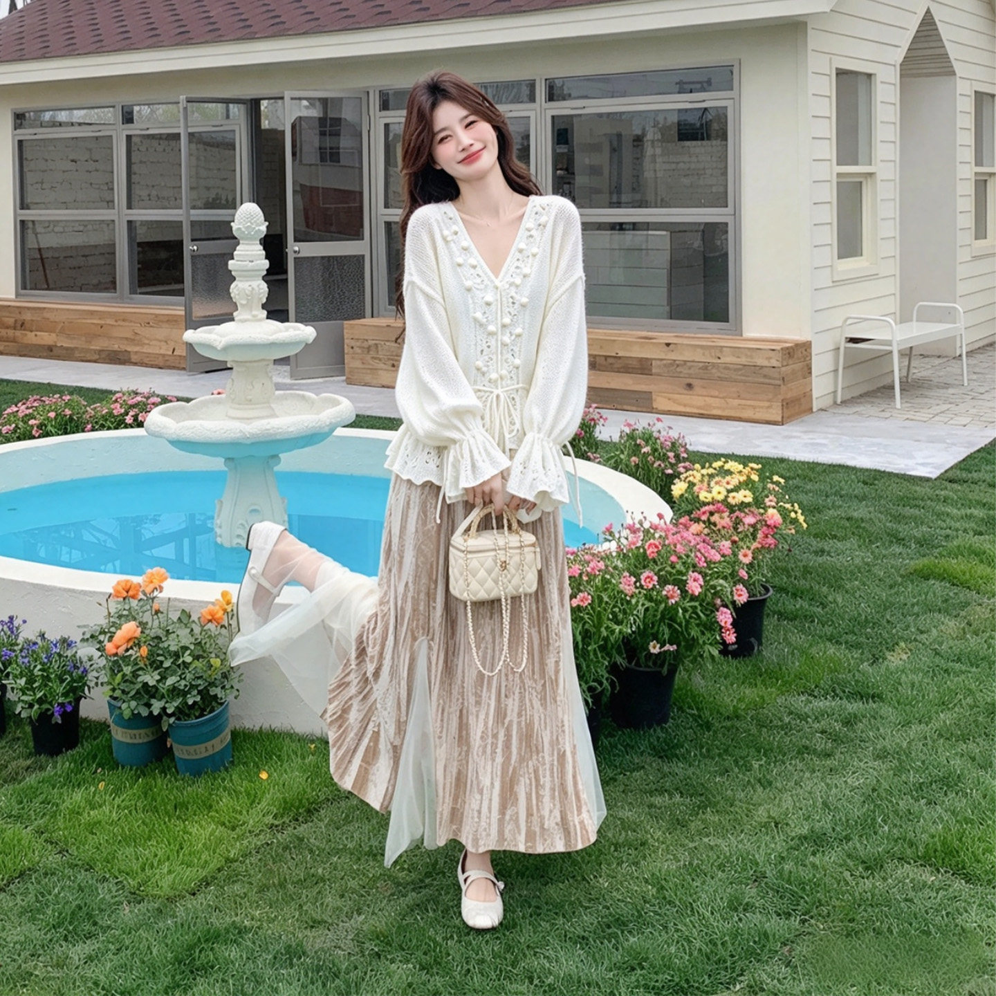 法式温柔风显瘦优雅女装两件套