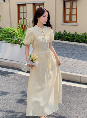 L327-  188/208  新中式风泡泡袖连衣裙
