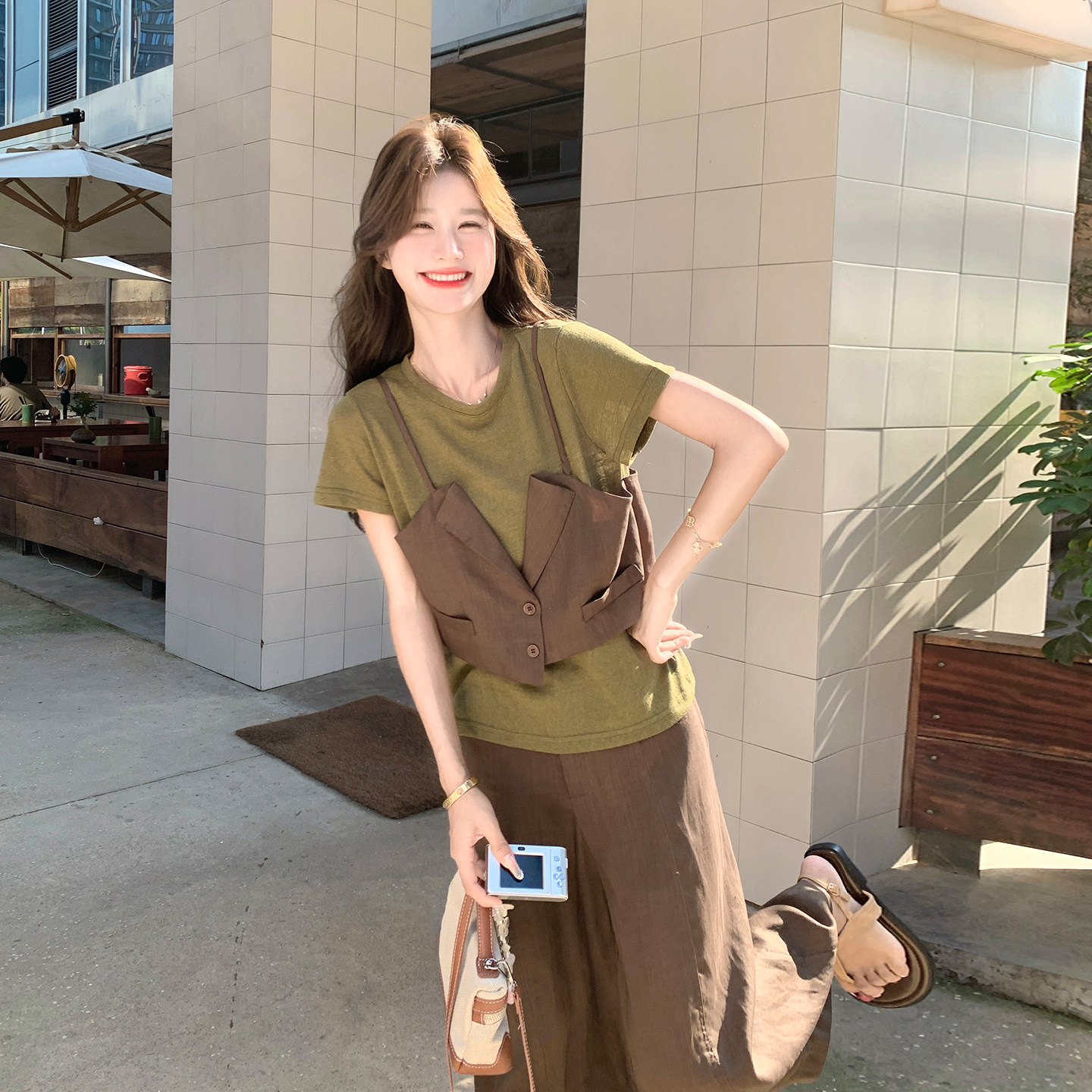 夏季女装T恤半裙两件套