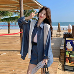 蓝色韩系松弛感牛仔套装女2026夏新款休闲百搭披肩衬衫短裙两件套