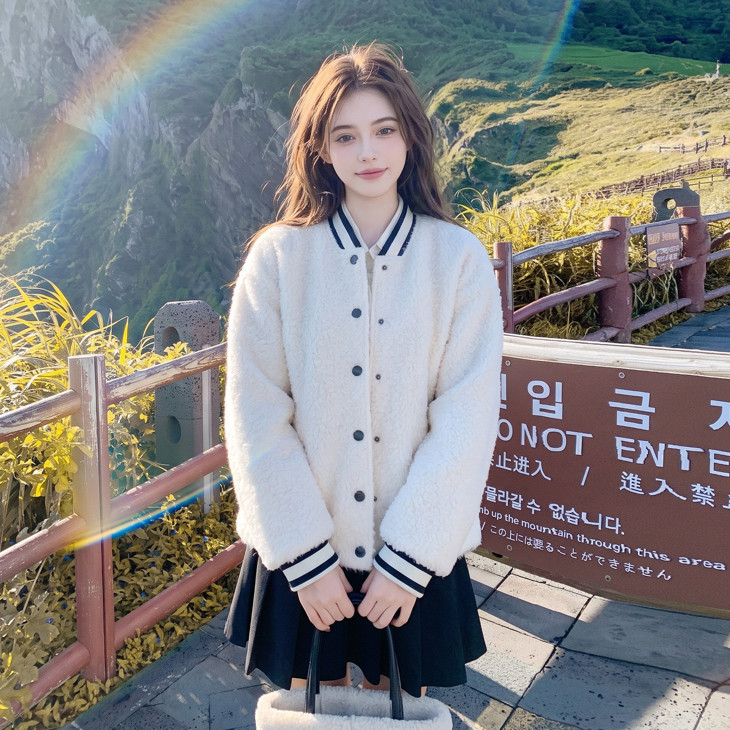 学院风毛呢棒球服女短款减龄