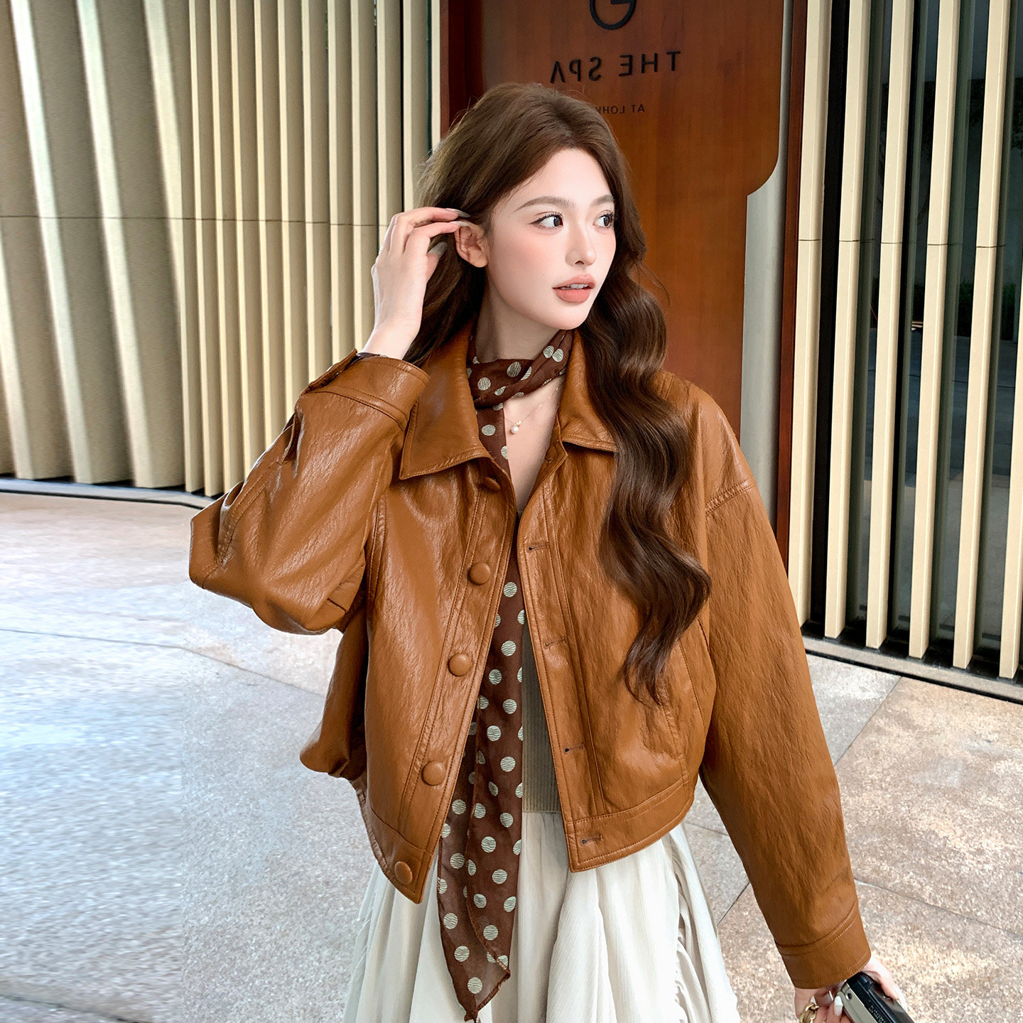 早春甜酷高级感PU皮衣外套女2026新款韩版小个子穿搭时尚翻领夹克