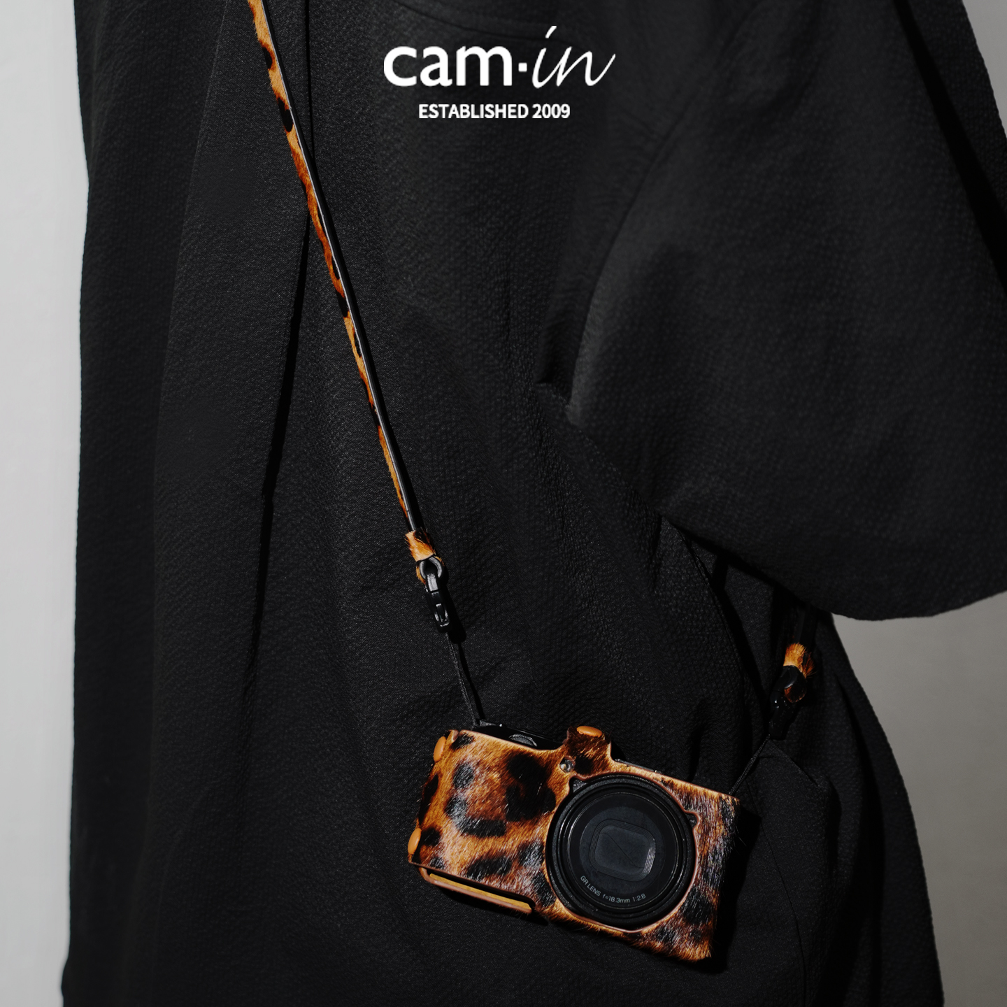 cam·in 相机肩带马毛系列奶牛纹挂绳理光GRII/GRIII/GR4斜挎肩带