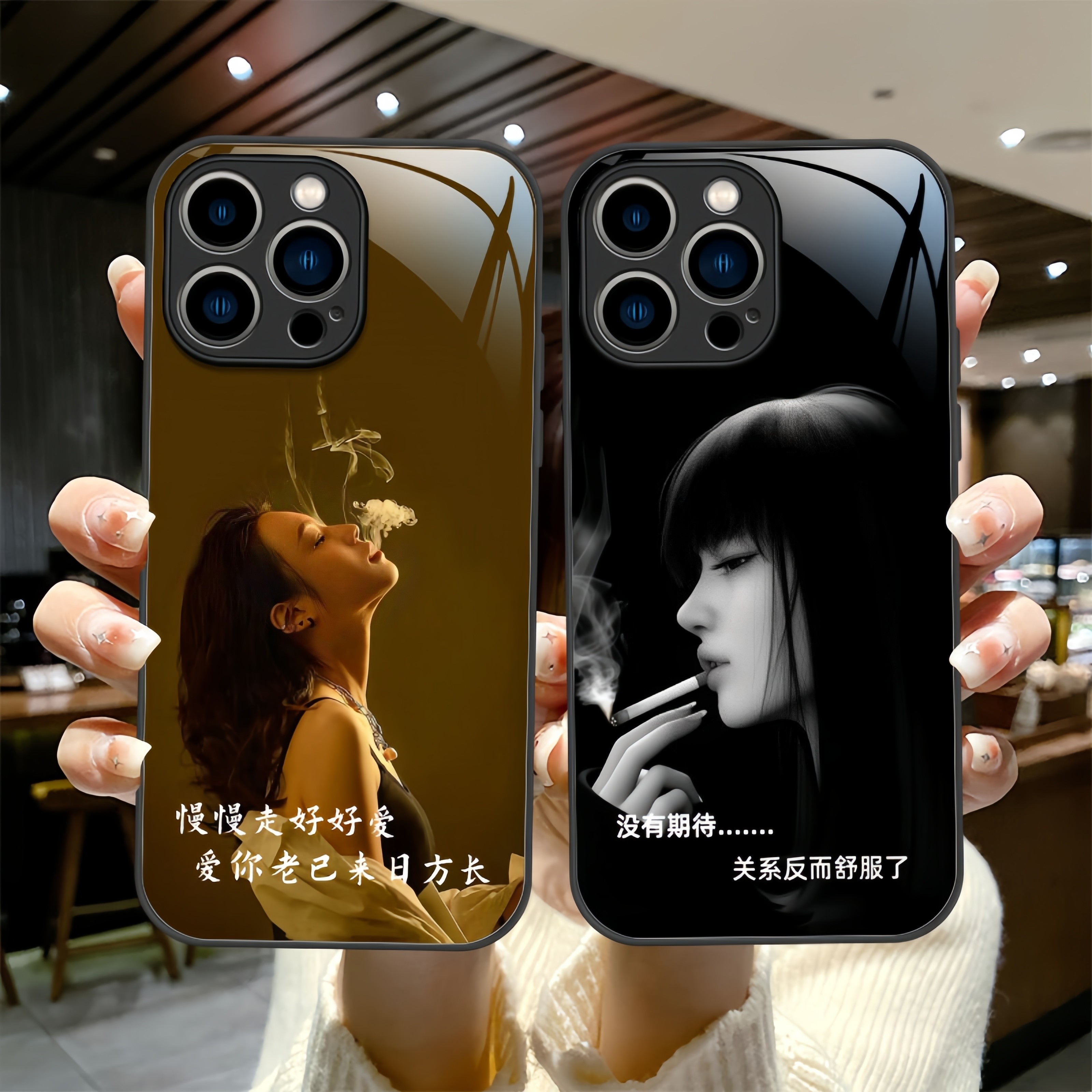 励志抽烟女孩适用Magic8荣耀500手机壳400pro新款玻璃壳300镜头全包200硅胶软边magic7防摔x60i个性保护套潮,3C数码配件,手机保护套/壳,淘宝优惠券,粉丝福利购,淘宝优惠卷