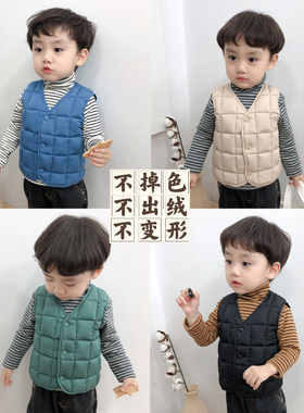 男童秋冬款棉马甲宝宝2025新款儿童加厚羽绒棉背心中小童洋气马夹