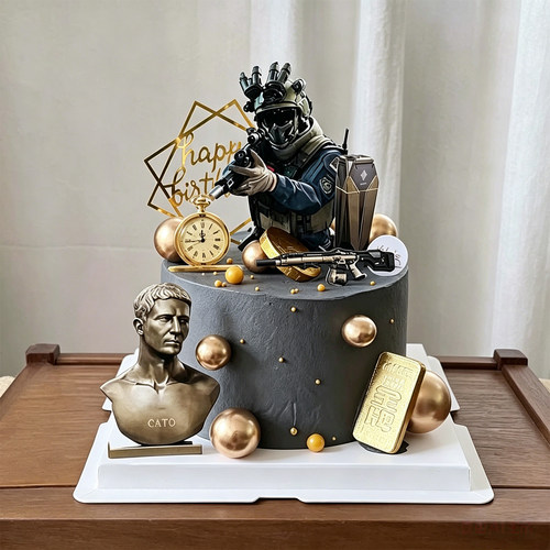 网红三角洲行动生日蛋糕装饰