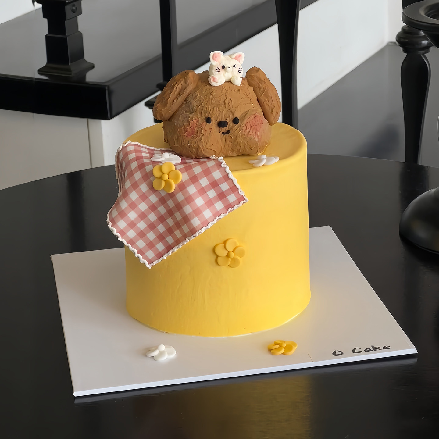 可爱猫狗叠叠乐蛋糕装饰摆件