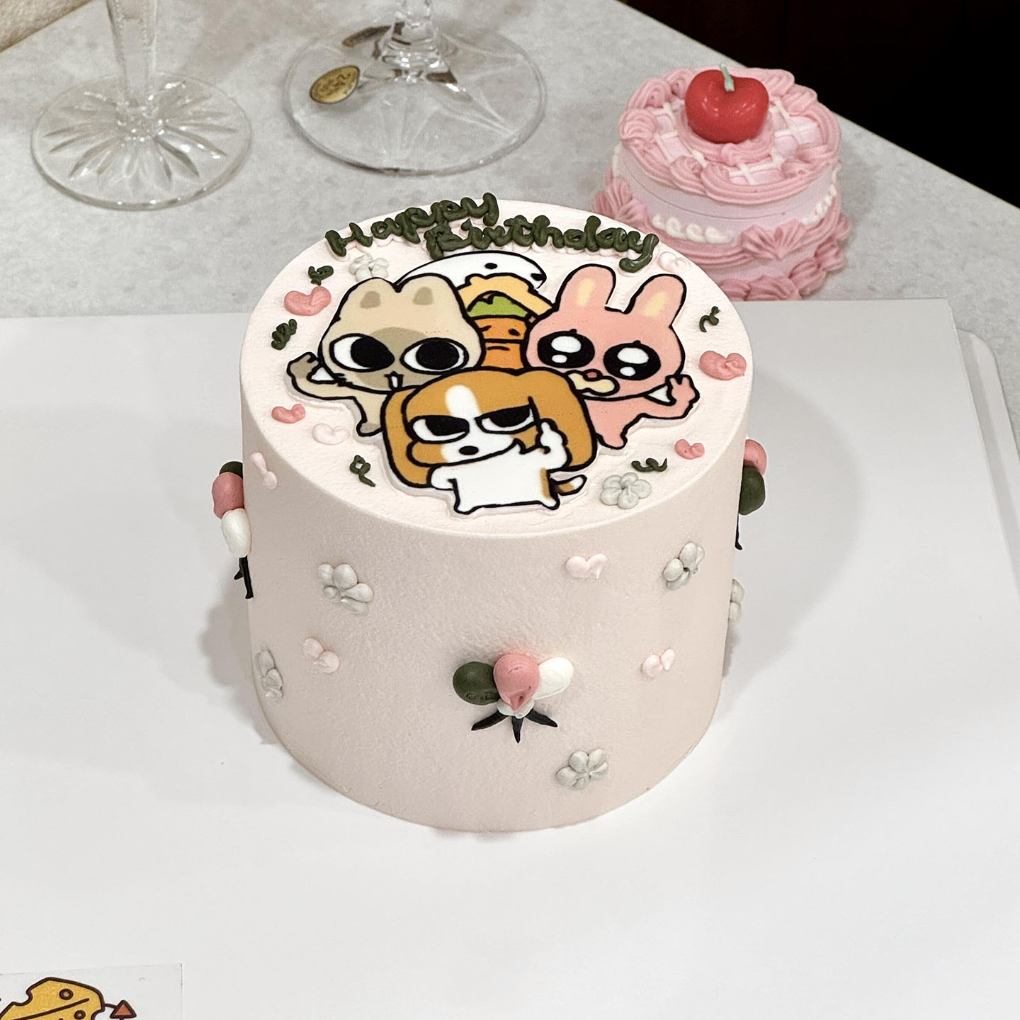 暹罗厘普生日蛋糕装饰卡片