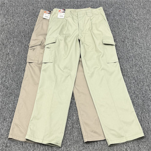 棉质直筒休闲复古纯色长裤 款 90002 清仓春秋耐磨多兜工装 日单断码