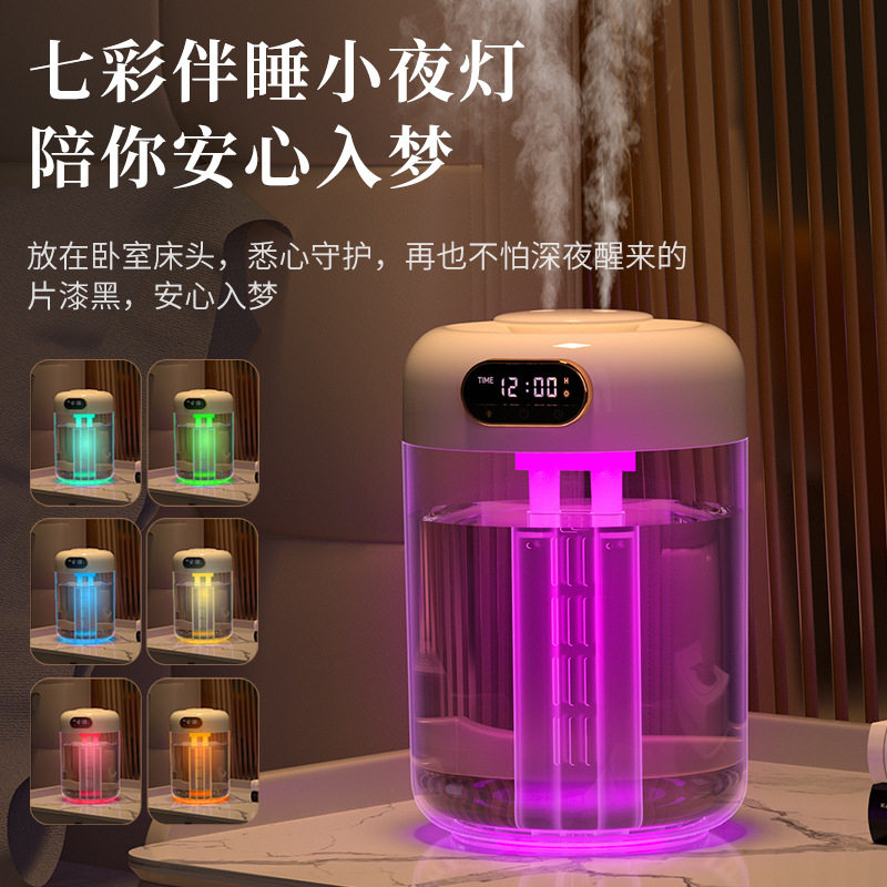 圆形智能加湿器家用加湿器空气净化加湿器香薰仪便携式桌面喷雾仪