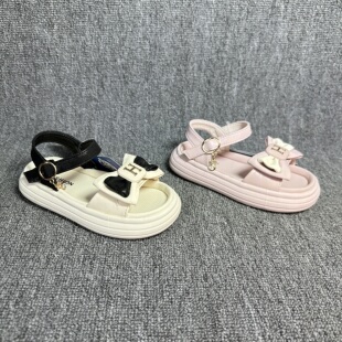 6918夏季新款女童凉鞋时尚休闲鞋韩版亮钻交叉沙滩凉童鞋