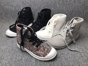 来一双帆布靴吧!金典帕拉丁女靴 外网几百大码复古英伦高帮帆布