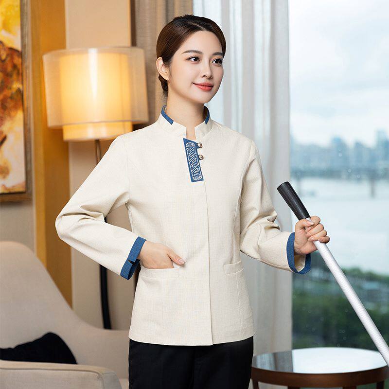 保洁阿姨工作服长袖客房服务员酒店房嫂物业售楼部大码套装秋冬女