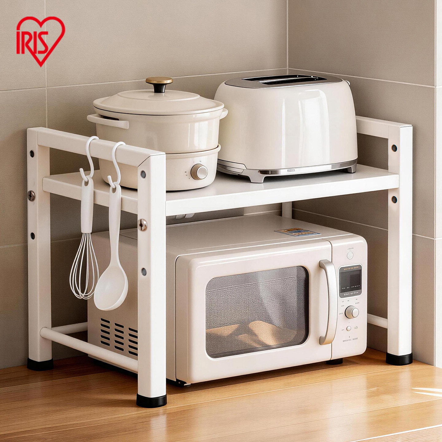 爱丽思微波炉置物架厨房台面收纳双层烤箱电饭锅储物架子爱丽丝
