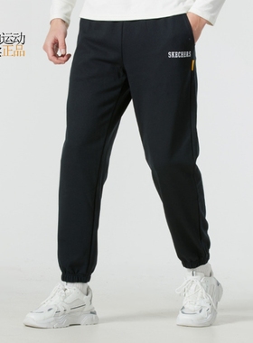 Skechers斯凯奇男裤新款运动休闲透气针织长裤L324M071-P124M009
