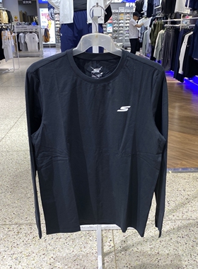 Skechers/斯凯奇男新款运动休闲上衣透气圆领长袖T恤P225M287
