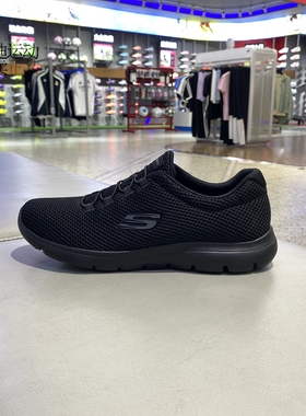 Skechers斯凯奇女鞋新款简约透气轻便舒适一脚蹬运动休闲鞋12985